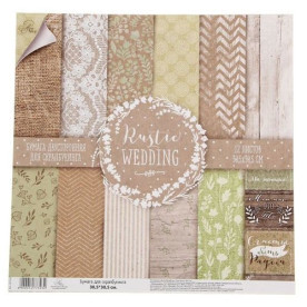 Набор бумаги «RusticWedding»,30,5*30,5 см, 12 листов от АртУзор