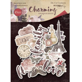 Набор высечек для скрапбукинга, Charming Очарование, 45шт, Scrapmir