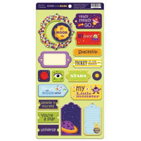 Чипборд для скрапбукинга Ticket to the Moon (ENG) 18 шт Scrapmir