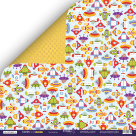 Лист двусторонней бумаги Космолёты 30x30 см, 1 шт от Scrapmir