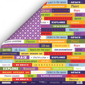 Лист двусторонней бумаги Надписи(ENG) 30x30 см, 1 шт от Scrapmir