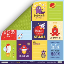 Аркуш двостороннього паперу Картки (ENG) 30x30 см, 1 шт від Scrapmir