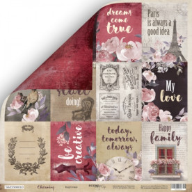 Аркуш двостороннього паперу Картки (ENG) 30x30 см, 1 шт від Scrapmir