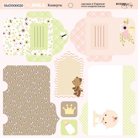 Аркуш двостороннього паперу Конверти Doll Baby 20 * 20 см від Scrapmir