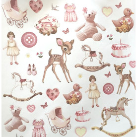 Лист с наклейками It’s a Girl , 30*30 см, First Edition