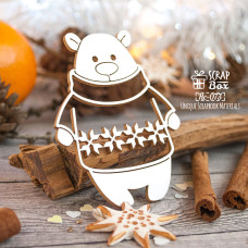 Чіпборд Мишка в светрі з малюнком, 57 * 70 мм від ScrapBox