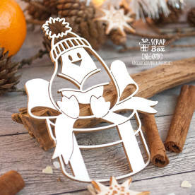 Чіпборд Пінгвін на подарунок, 76 * 100 мм від ScrapBox