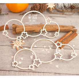 Чіпборд Складний шейкер набір кіл з зірками 2 шт, 130 * 66 мм від ScrapBox