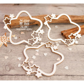 Чипборд Шейкер звезда 3шт, 68*62 мм от ScrapBox