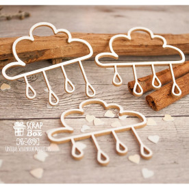 Чіпборд Шейкер хмарка з крапельками 3 шт, 50 * 48 мм від ScrapBox