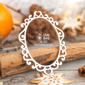 Чіпборд Маленька рамка з вензелями, 41 * 55 мм від ScrapBox