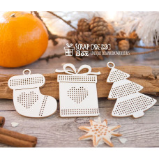 Чіпборд Набір для вишивки з 3-х іграшок з подарунком, 42 * 56 мм від ScrapBox