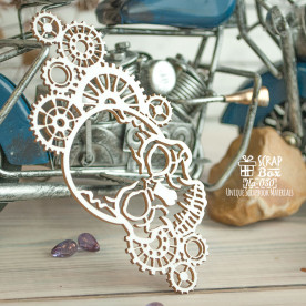 Чіпборд композиція з черепом і шестернями, 65,3 * 92 мм від Scrapbox