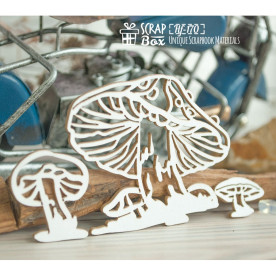 Чипборд набор грибов, 95*60 мм от Scrapbox