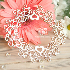 Чіпборд Мереживна рамка з трояндами, 108 * 97 мм від Scrapbox