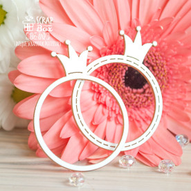 Чипборд простая круглая рамочка с короной маленькая (2 шт.) от Scrapbox