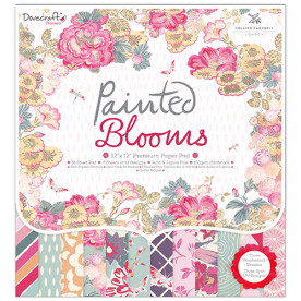 Набір преміум паперу Painted Blooms, 30 * 30 см, 12 аркушів від Dovecraft