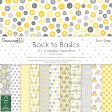 Набор бумаги Back to Basics Baby Steps, 30*30 см, 12 листов от Dovecraft