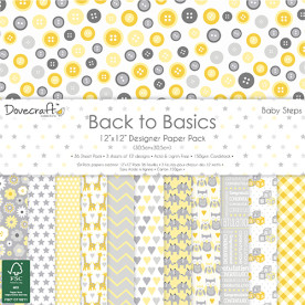 Набір паперу Back to Basics Baby Steps, 30 * 30 см, 12 аркушів від Dovecraft