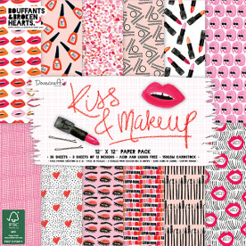 Набір паперу Kiss and Make Up, 30 * 30 см, 12 аркушів від Dovecraft