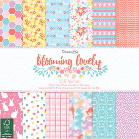 Набір паперу Blooming Lovely, 30 * 30 см, 12 аркушів від Dovecraft