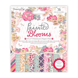Набір преміум паперу Painted Blooms, 15 * 15 см, 12 аркушів від Dovecraft