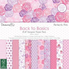 Набір паперу Back to Basics Perfectly Pink, 20 * 20 см, 12 аркушів від Dovecraft