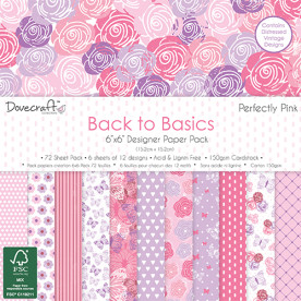 Набір паперу Back to Basics Perfectly Pink, 15 * 15 см, 12 аркушів Dovecraft