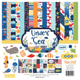 Набір паперу Under the Sea 30х30 см 12 аркушів + наклейки від Echo Park