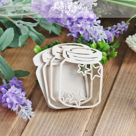 Чипборд шейкер Баночка со звездочками, 64*45 мм от Вензелик