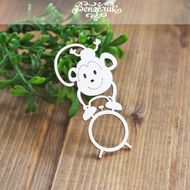 Чипборд Обезьянка с будильником, 33*60 мм от Вензелик