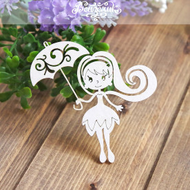 Чіпборд Дівчинка з парасолькою, 76 * 78 мм від Вензелік