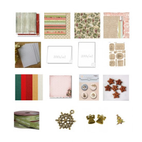 Набір для створення листівок Новорічний бордовий вінтаж -50%