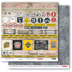 Лист двусторонней бумаги Карточки 2 англ яз, 30*30 см от ScrapBerry's