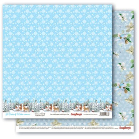 Лист двусторонней бумаги Сугробы, 30*30 см от ScrapBerry's