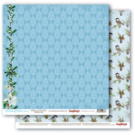 Лист двусторонней бумаги Омелла и шишки, 30*30 см от ScrapBerry's