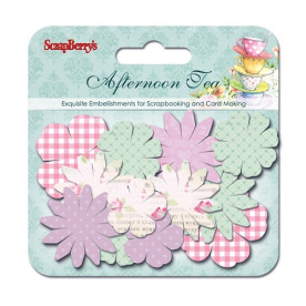 Набор цветочков Полуденный Чай (25мм, 30мм, 38мм), 24 шт от Scrapberry's