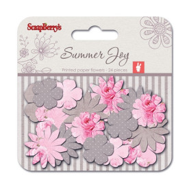 Набор цветочков Летняя Радость Пионы (25мм, 30мм, 38мм), 24 шт от Scrapberry's