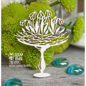 Чипборд Ваза с подснежниками, 65*55 мм от ScrapBox