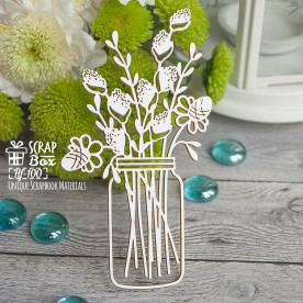 Чипборд Вербочка в баночке, 120*66 мм от ScrapBox