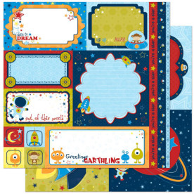 Двусторонняя скрапбумага Blast Off! Cut Outs от Bo Bunny