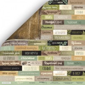 Лист двусторонней бумаги Надписи (RU), 30x30 см от Scrapmir