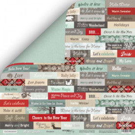 Лист двусторонней бумаги Надписи (ENG) 30x30 см, 1 шт от Scrapmir