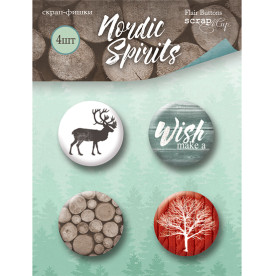 Набор скрап-фишек для скрапбукинга Nordic Spirits 4 шт от Scrapmir