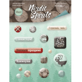 Набор эпоксидных наклеек "Nordic Spirits", 16 шт, Scrapmir