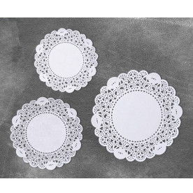 Набор белых ажурных салфеток , 15 шт (10,11 и 14 см) от Фабрика Декора