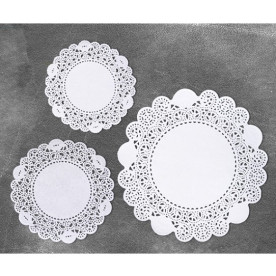 Набір білих ажурних серветок, 15 шт (10,11 і 17 см) від Фабрика Декору