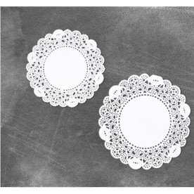 Набір білих ажурних серветок 10 шт, розмір (10,11 см) від Фабрика Декору