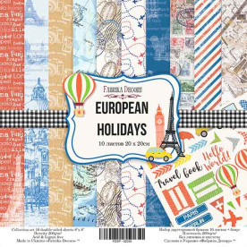 Набір скраппаперу "European holidays", 20 * 20 см від Фабрика Декору