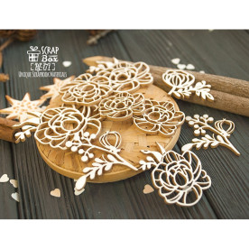 Ассорти Цветов пиона ( 3 шт ), 25*25 мм от Scrapbox